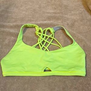 Lululemon sports bra size 6, neon yellow, like new
